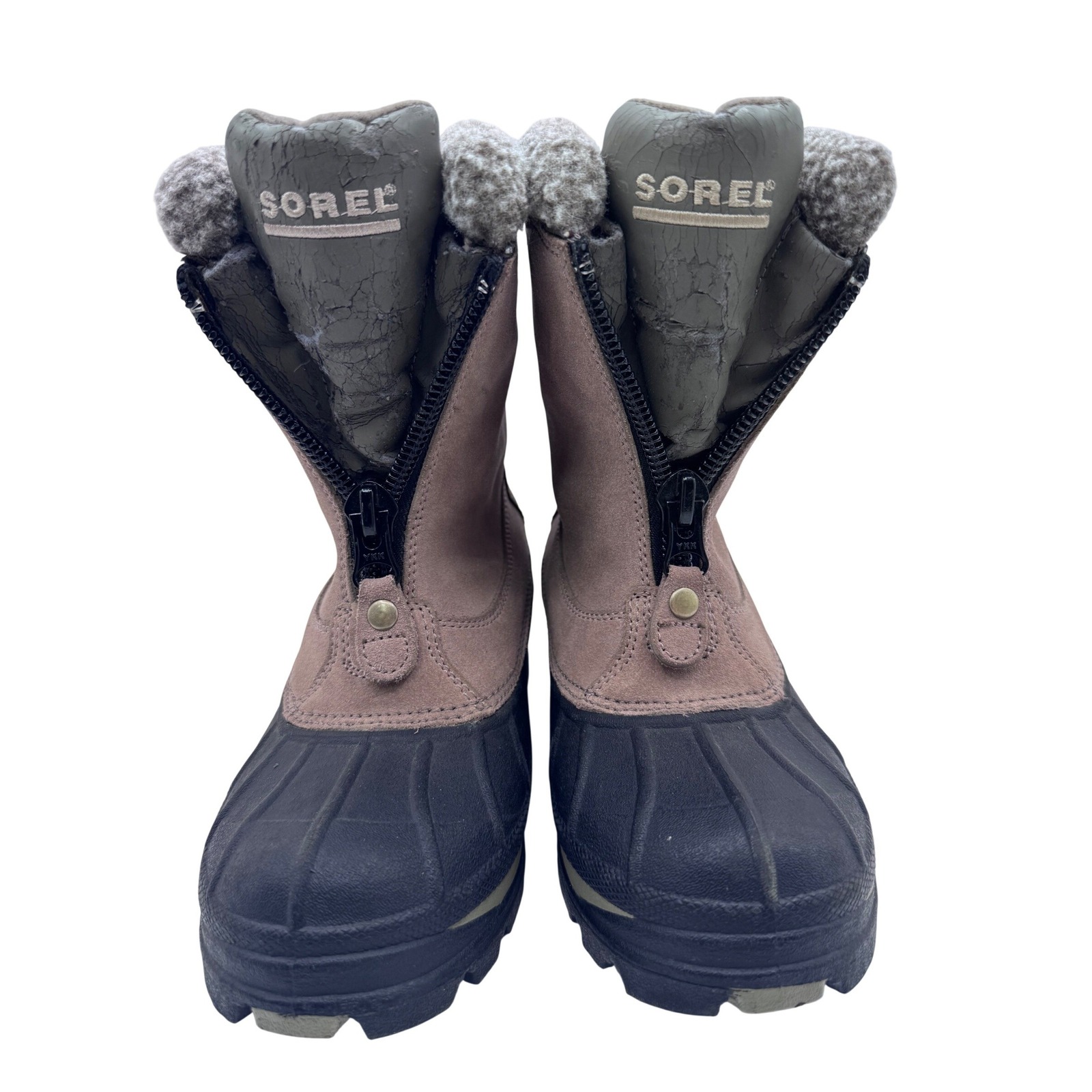 Women's Sorel Ellesmere Brown Suede Waterproof Winter Boots Taupe Size 6